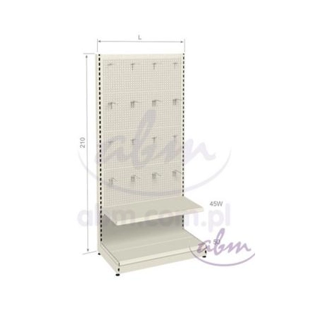 Regał metalowy ze ścianką perforowaną 210 cm